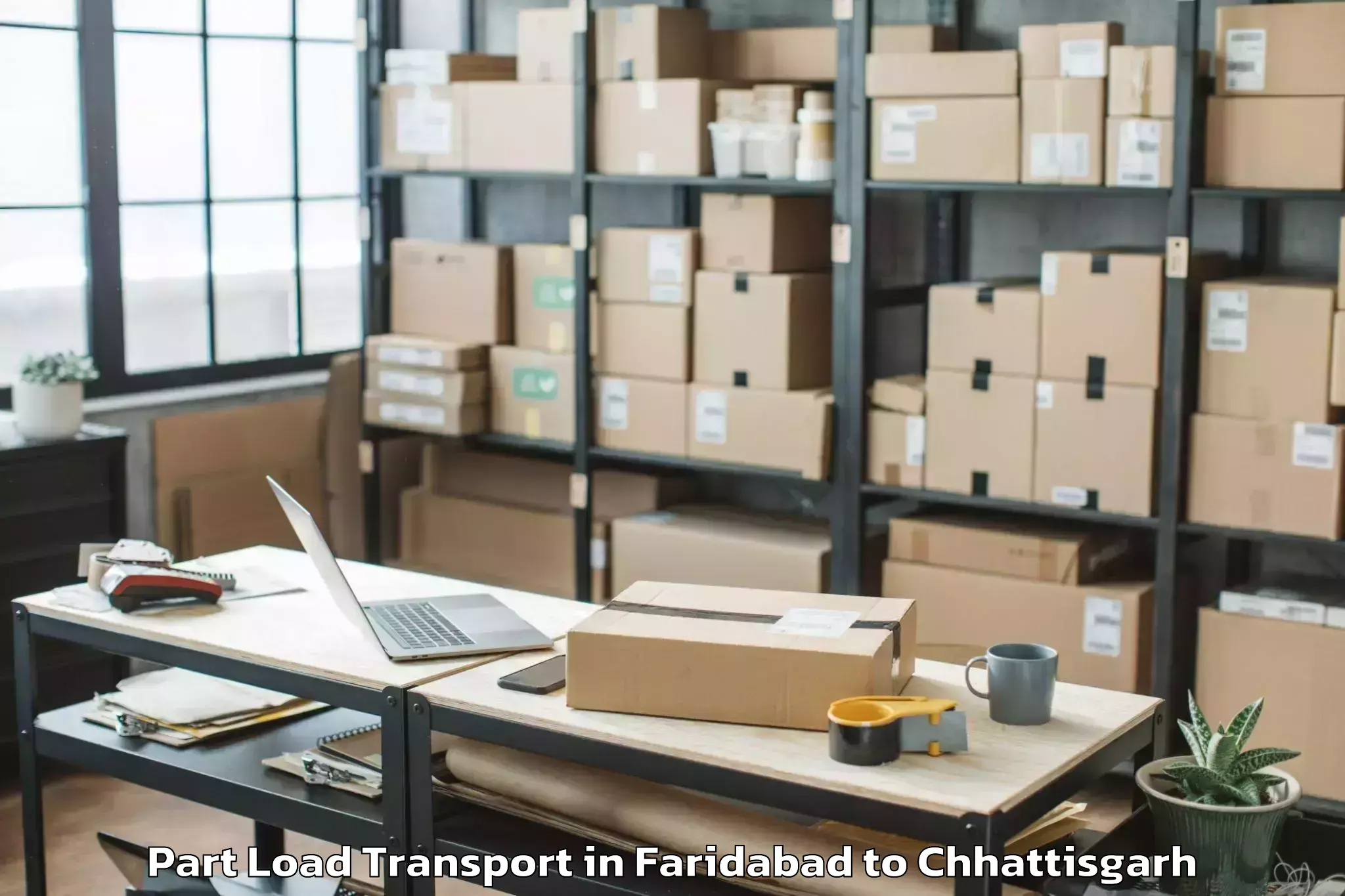 Easy Faridabad to Udaipur Dharamjaigarh Part Load Transport Booking